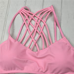 Cross-Strap Halter Bikini Set - pink
