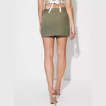 Pocketed Mini Denim Skirt - runwayfashionista.com