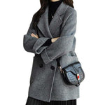 New herringbone patterned woollen coat