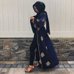 Vintage Embroidered Strappy Coats - Navy Blue
