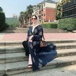 Vintage Embroidered Strappy Coats - Navy Blue