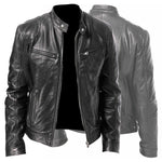 Men's Zip-up PU Leather Jacket