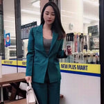 Professional Formal Two-Piece Suits - dark green