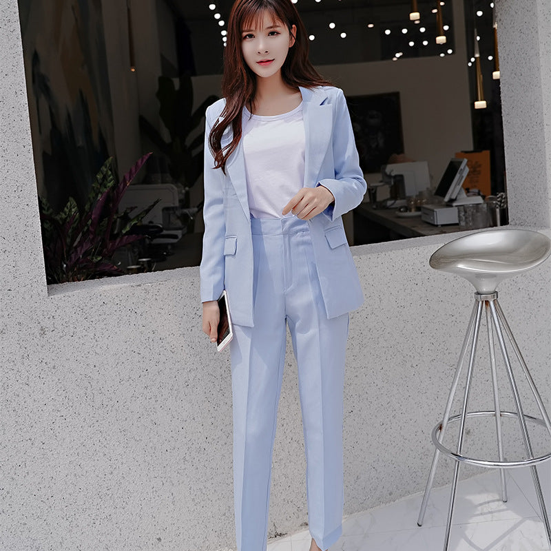 Professional Formal Two-Piece Suits - light blue