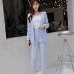 Professional Formal Two-Piece Suits - light blue