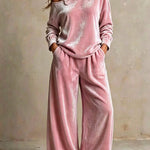 Velvet Off-Shoulder Two-Piece Set - pnik