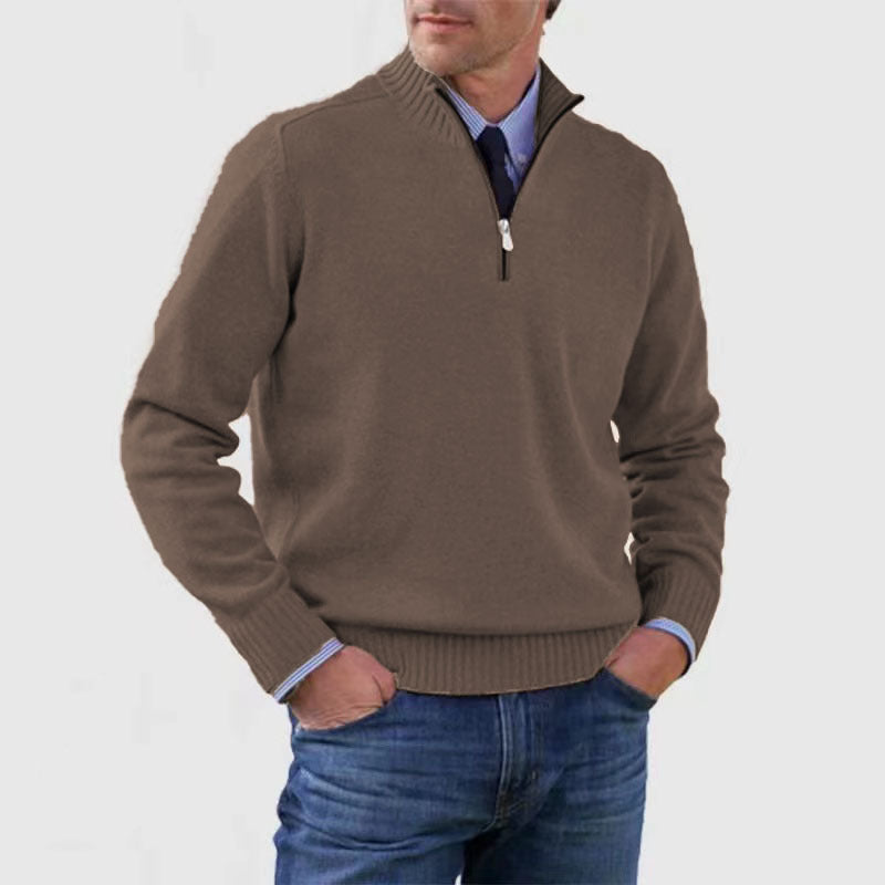 Stand Collar Zipper Sweater