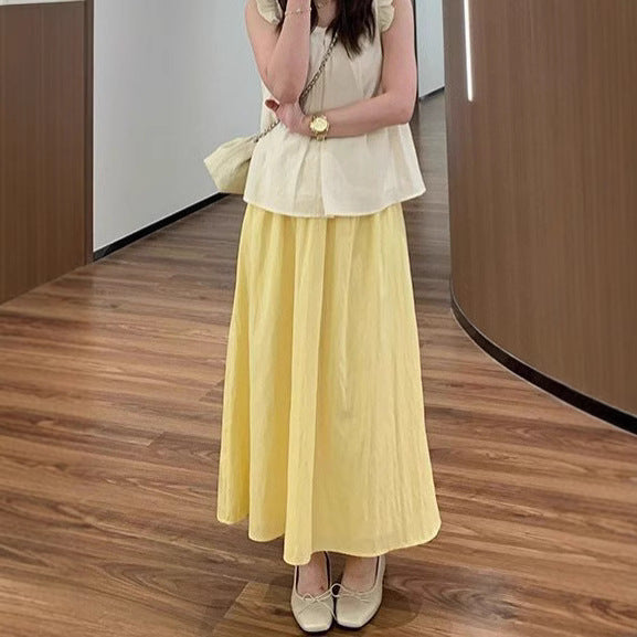 High-Waisted Midi Skirt