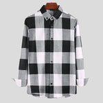 Men's Bold Windowpane Plaid Check Button-Down Long-Sleeve Casual Shirt — 5 Colours