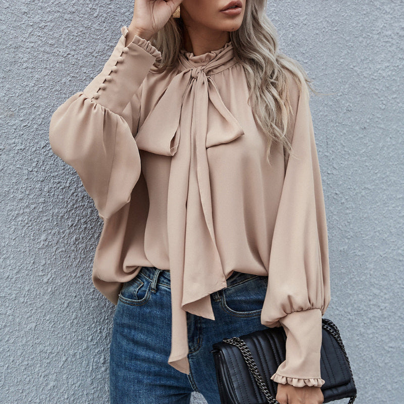 Chic Long Puff Sleeve Loose Blouse