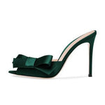 Pointed bow thin high heels
