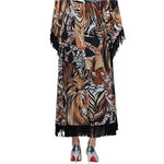 Folk Print Tassel Loose Maxi Dresses