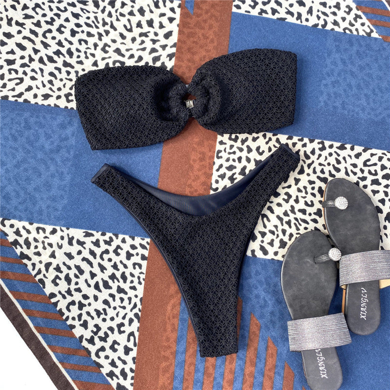 Ring Cutout Tube Top Bikini