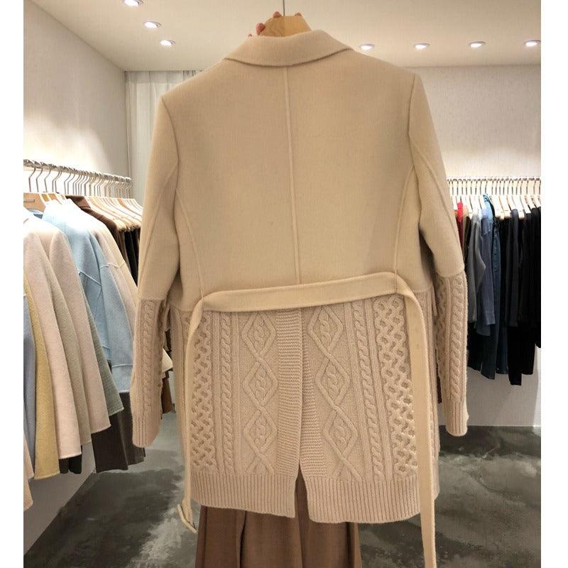 Long Sleeve Patchwork Lace Up Blazer - runwayfashionista.com