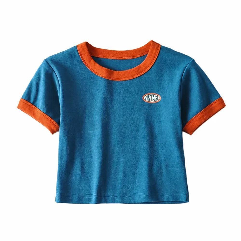 High Round Neck Leaky Umbilical T Shirt Spicy Girl Top - runwayfashionista.com