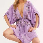 Bohemian V-neck Embroidered Dress