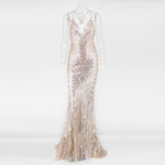 Elegant Deep V Neck Maxi Dresses - runwayfashionista.com