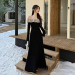 Asymmetric Knitted Midi Statement Dress