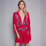 Bohemian V-neck Embroidered Dress