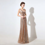 Rose Gold Sequin Bridesmaid Dresses - runwayfashionista.com