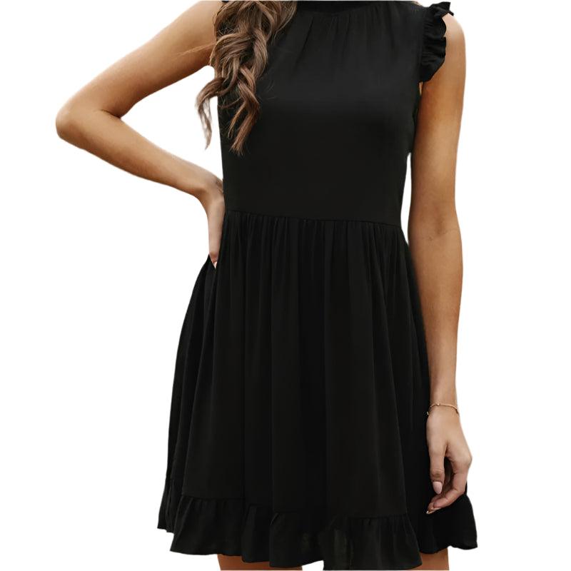 Ruffled sleeveless mini dress - runwayfashionista.com