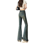 Style Double Button Flared Jeans