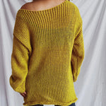 Boat Neck Dropped Shoulder Sweater - runwayfashionista.com