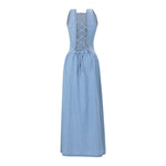 Denim Blue Sleeveless Strappy Maxi Dress
