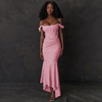 Off-shoulder Backless Sexy Evening Midi Dress