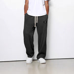 LooseDrawstring Pockets Sports Pants - black