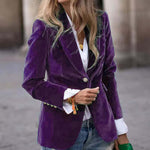 Luxe Velvet Single-Breasted Slim Fit Jacket