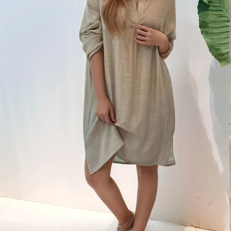 Bold Shirt Dress with Daring Side Slits
