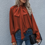Chic Long Puff Sleeve Loose Blouse