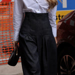 Elegant High-waist Wide-leg Jeans - denim