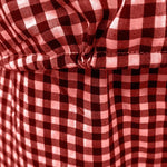 Plaid Round Neck Half Sleeve Top and Pants Set -runwayfashionista.com