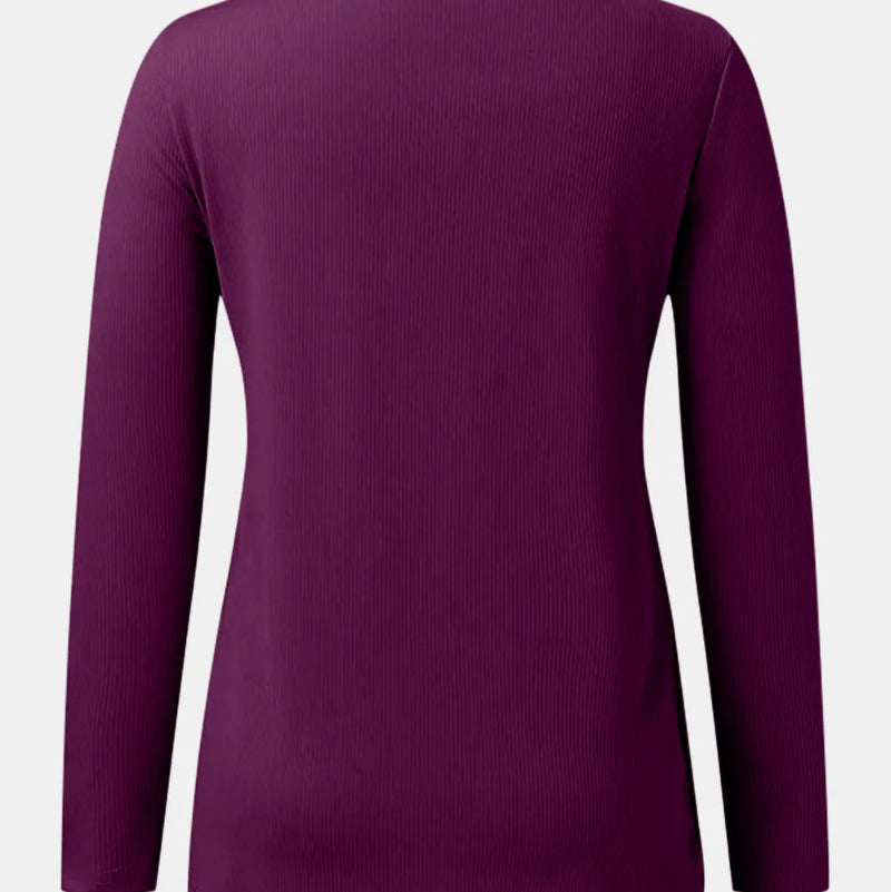 Scoop Neck Long Sleeve T-Shirt -Runwayfashionistta.com