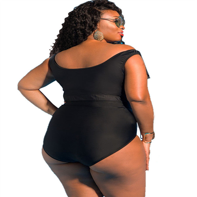 High Waist Printed Plus Size Bikini -runwayfashionista.com