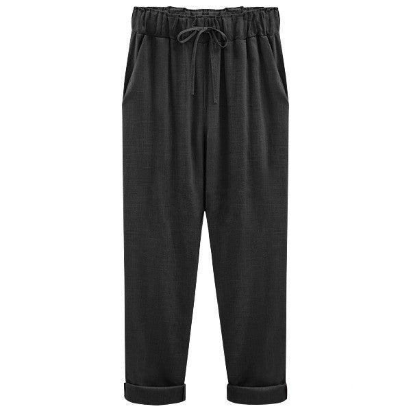 Linen cropped pants - runwayfashionista.com