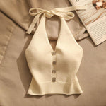 Off the shoulder short knit vest top - runwayfashionista.com