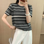 This bold round neck tee with short sleeves offers effortless style and comfort for every daring look.