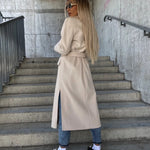 Long Sleeve Coat With Belt - white