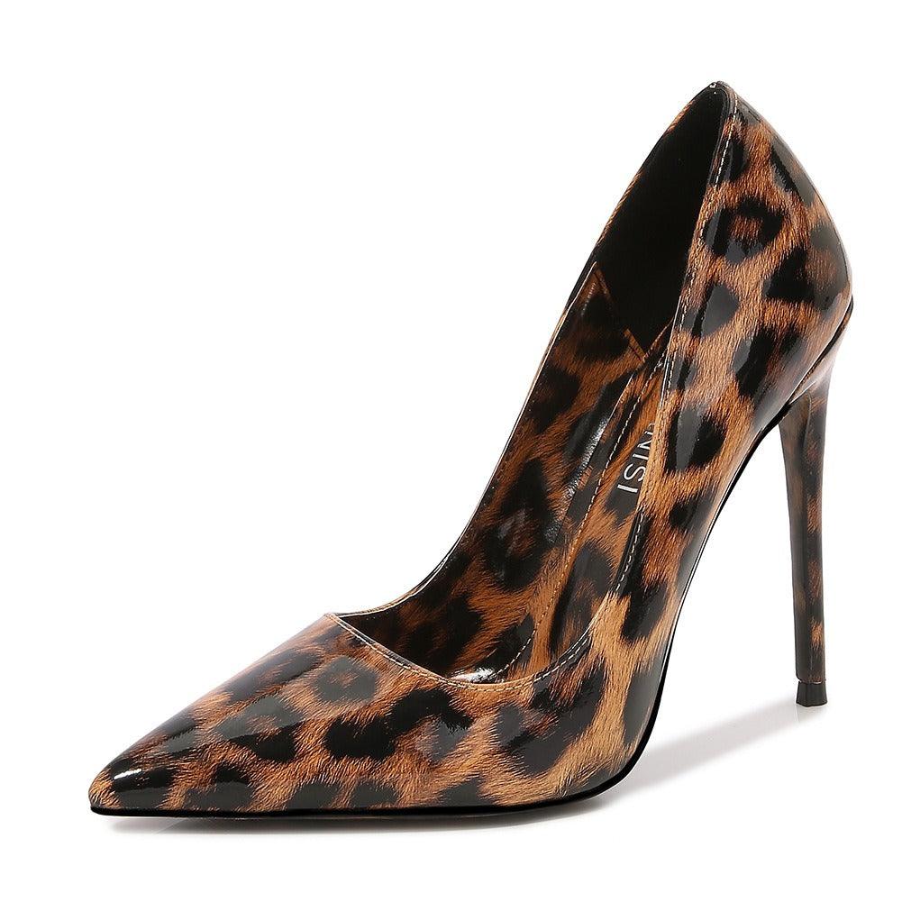 Leopard Print Pointed High Heels