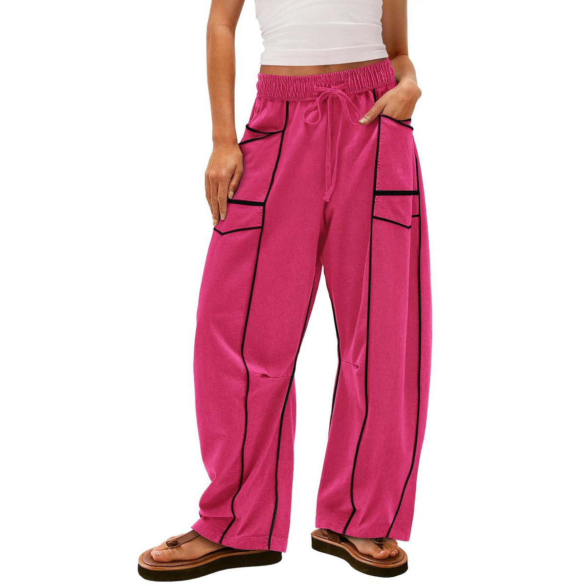 Y2K Wide-leg Pants With Pockets