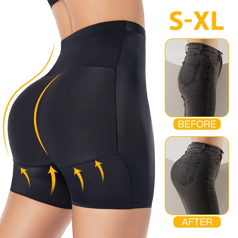 Black Butt-lifter Shaper Panty made from nylon, offering waist protection, buttock lifting, and abdominal tightening. Available in sizes S-XL.