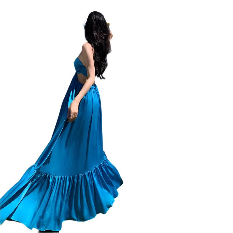 Backless Suspender Beach Dress