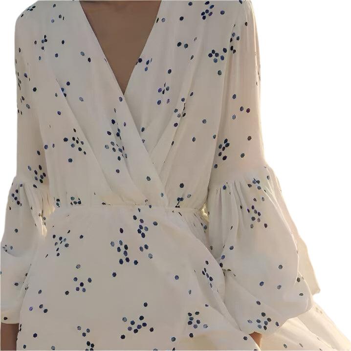 Floral Lantern Sleeve Maxi Dress