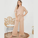 Knitted Sweater Wide Leg Pants Set - runwayfashionista.com