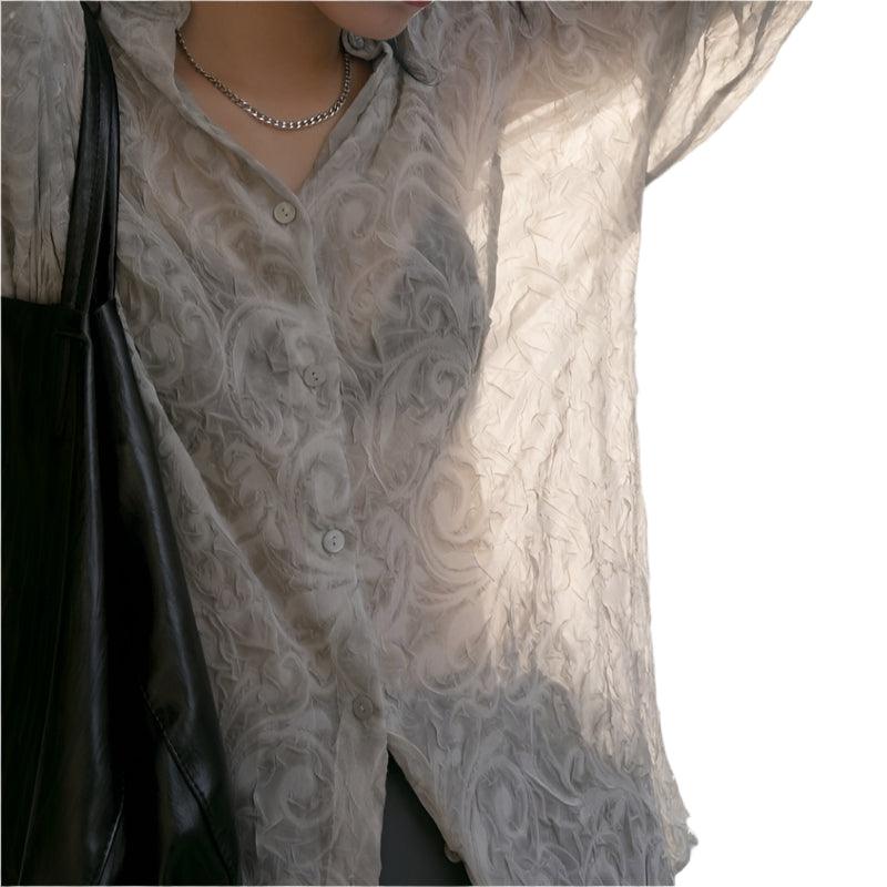 Unique shirt with slight transparency-runwayfashionista.com