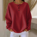 Ins Waffle Long-sleeved T-shirt -red
