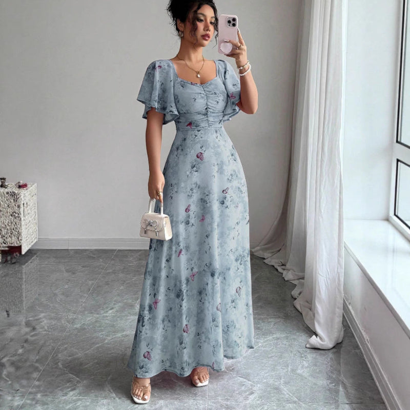Elegant Slim Midi Dresses - light green